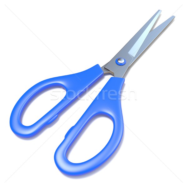 Niebieski nożyczki 3D 3d ilustracja odizolowany Zdjęcia stock © djmilic