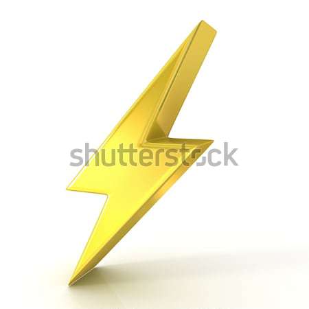 Lightning symbol, 3D golden sign Stock photo © djmilic