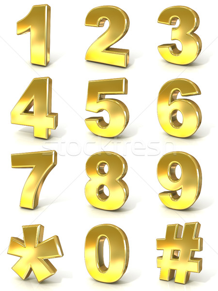 Numerical digits collection, 0 - 9, plus hash tag and asterisk.  Stock photo © djmilic