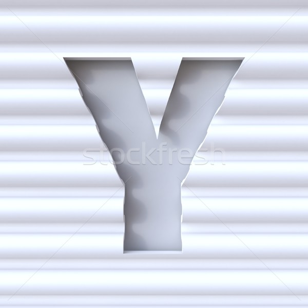 Cut out font in wave surface LETTER Y 3D Stock photo © djmilic