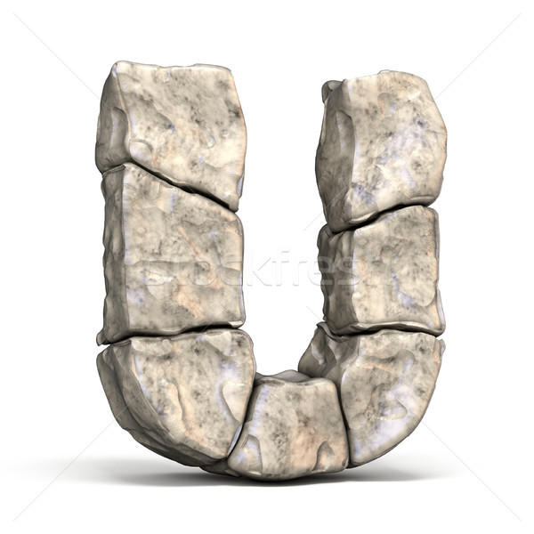 Stock photo: Stone font letter U 3D