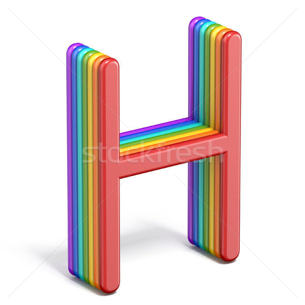Rainbow font letter H 3D Stock photo © djmilic