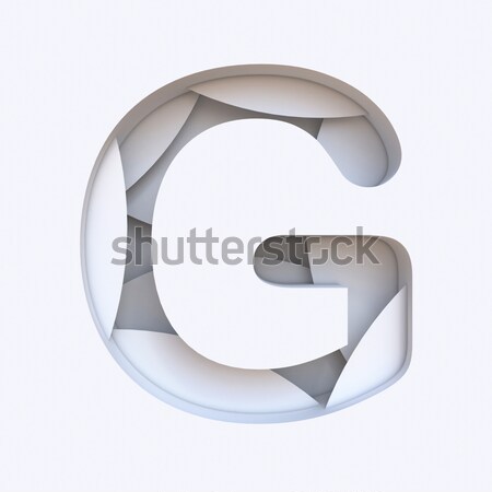 White abstract layers font Letter G 3D Stock photo © djmilic