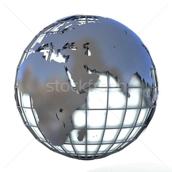 Polygonal style illustration of earth globe, Europe and Africa v Stock photo © djmilic