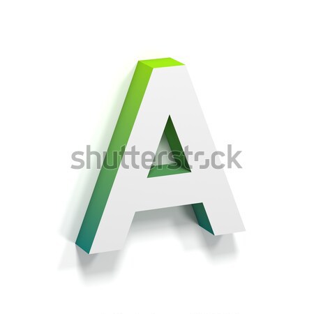 Green gradient and soft shadow letter A Stock photo © djmilic