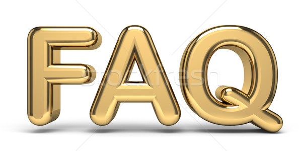 Faq gouden tekst 3D illustratie Stockfoto © djmilic