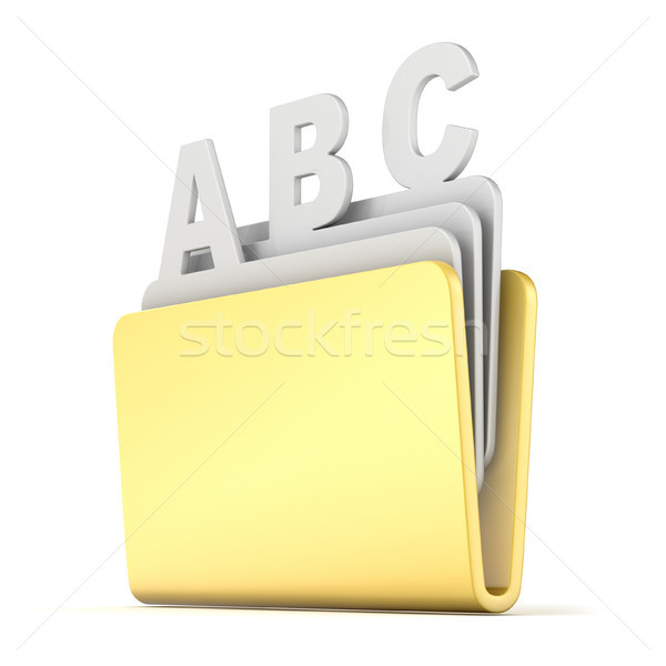 Computer folder with ABC files 3D Stock photo © djmilic