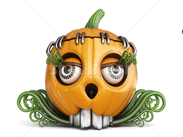 Halloween pumpkin Jack O Lantern lady 3D Stock photo © djmilic