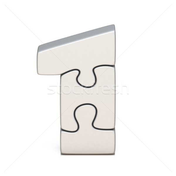 Fehér puzzle fűrész legelső 3D 3d render Stock fotó © djmilic