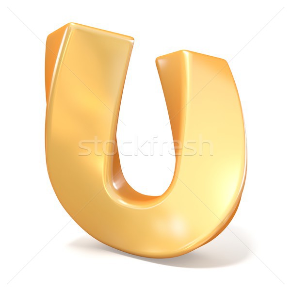 Orange twisted font uppercase letter U 3D Stock photo © djmilic