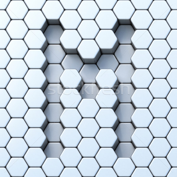Hexagonal grid letter M 3D Stock photo © djmilic