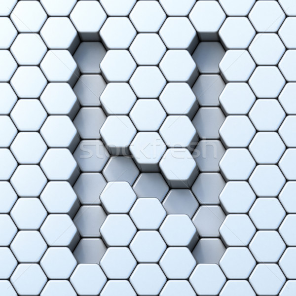 Hexagonal grid letter N 3D Stock photo © djmilic
