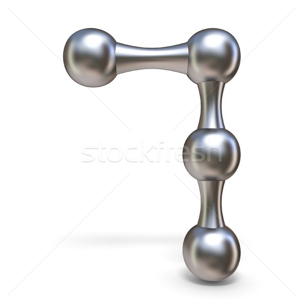 Steel molecular font Number 7 seven 3D Stock photo © djmilic