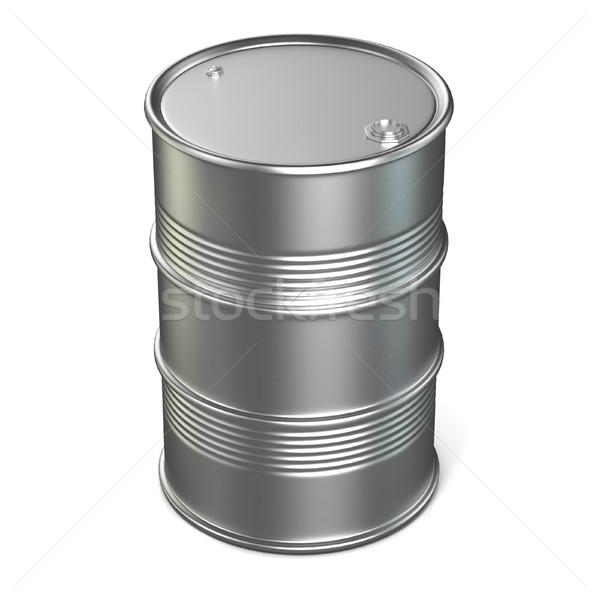 Silver oil barrel. 3D Stock photo © djmilic