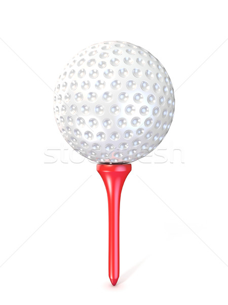 Pelota de golf rojo 3D 3d ilustración aislado Foto stock © djmilic