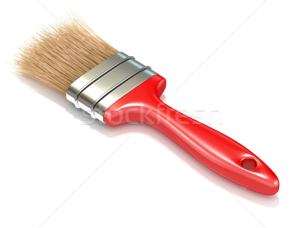 Red paintbrush, back view. 3D Stock photo © djmilic