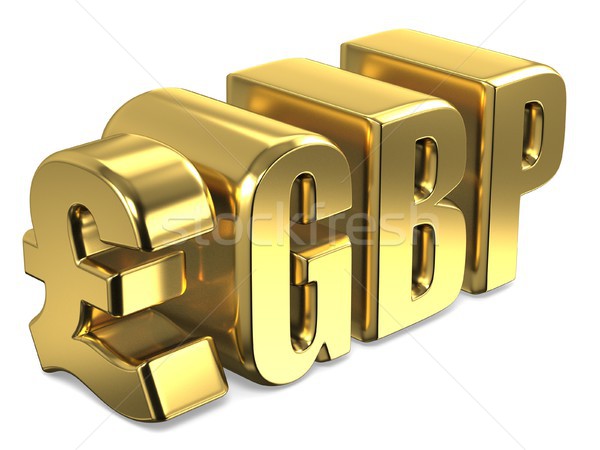Pound sterling GBP golden currency sign 3D Stock photo © djmilic