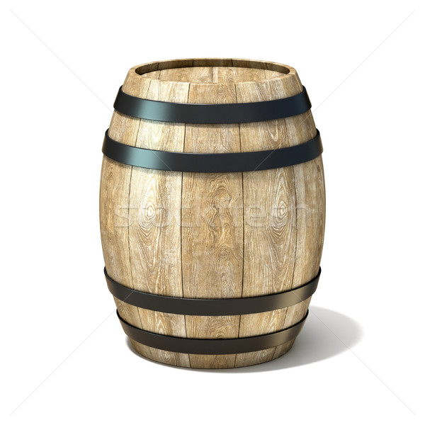 Houten wijn vat 3D 3d render illustratie Stockfoto © djmilic
