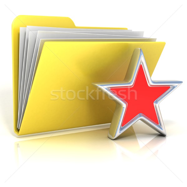 Kedvencek csillag mappa ikon 3D 3d render Stock fotó © djmilic
