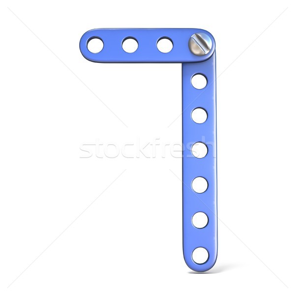 Blue metal constructor toy Number 7 SEVEN 3D Stock photo © djmilic