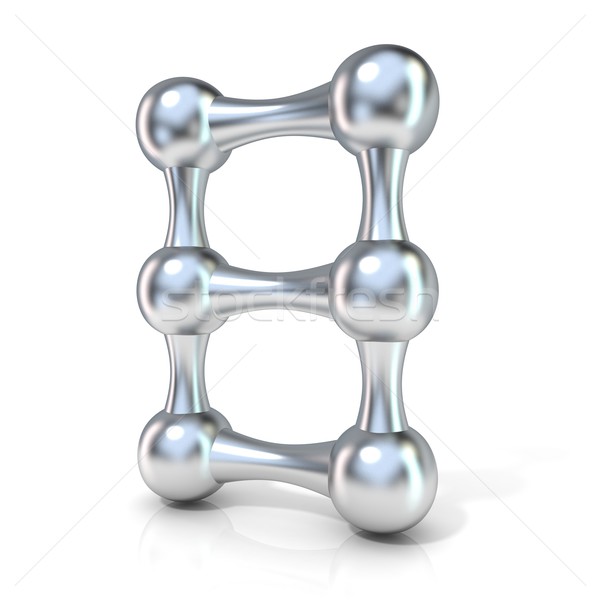 Molecular font numerical digits collection, 8 - EIGHT. 3D Stock photo © djmilic