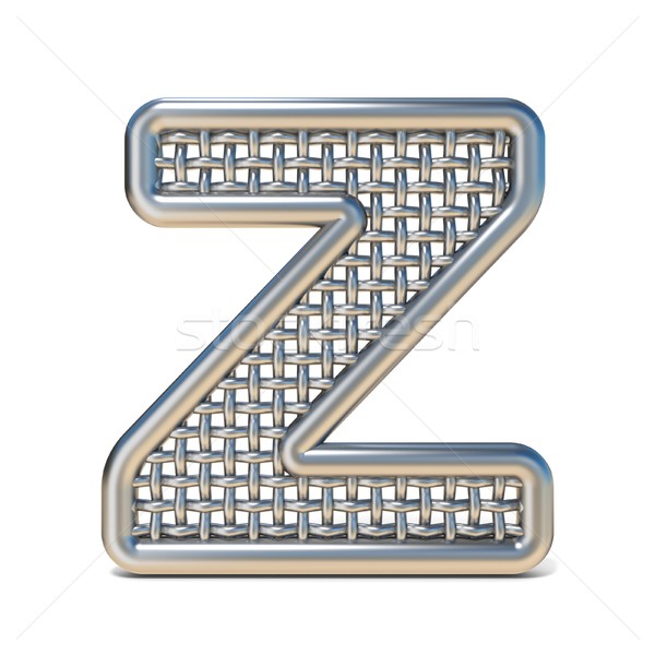 Outlined metal wire mesh font LETTER Z 3D Stock photo © djmilic