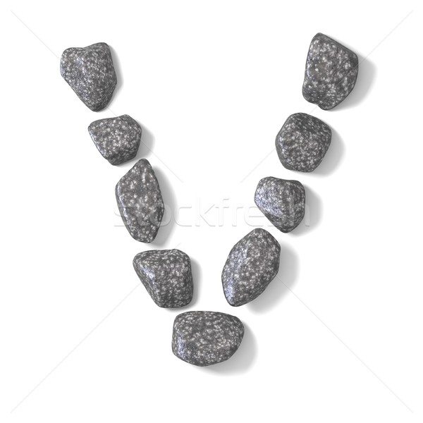 Font made of rocks LETTER V 3D Stock photo © djmilic