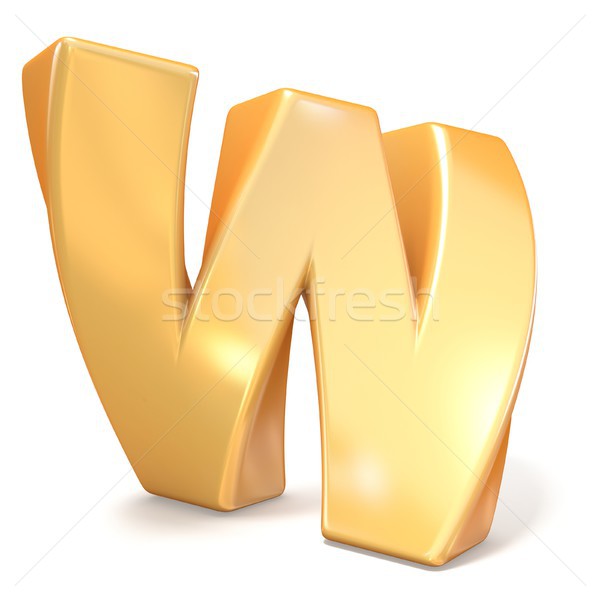 Orange twisted font uppercase letter W 3D Stock photo © djmilic