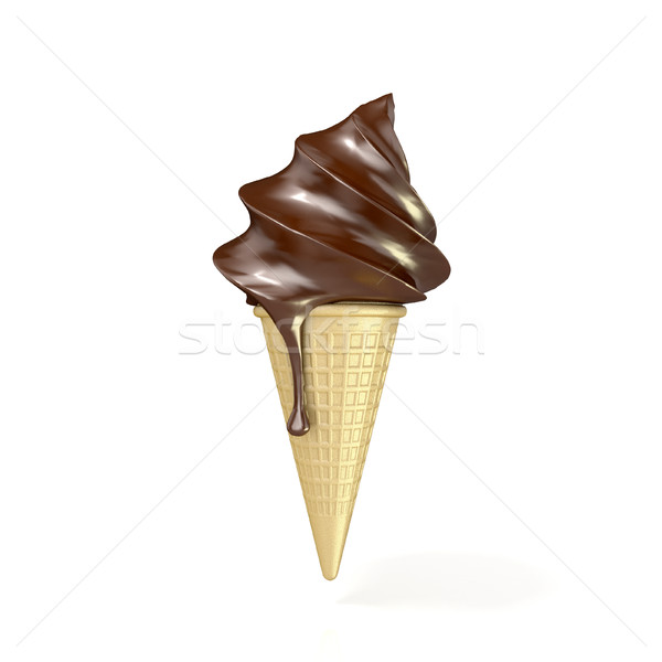 Soft serve chocolate ice cream. 3D Stock photo © djmilic