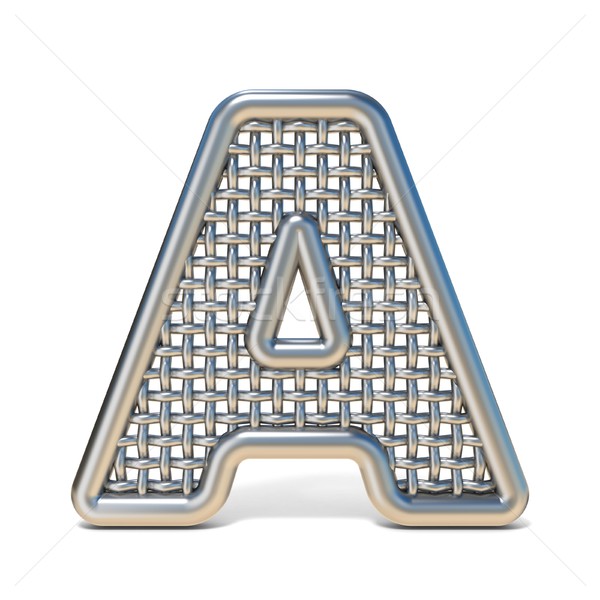 Outlined metal wire mesh font LETTER A 3D Stock photo © djmilic