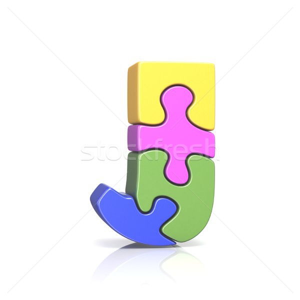 Puzzle jigsaw letter J 3D Stock photo © djmilic
