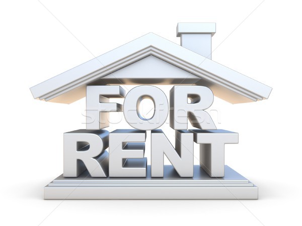 FOR RENT house sign front view 3D Stock photo © djmilic