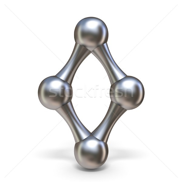 Acél molekuláris betűtípus o betű 3D 3d render Stock fotó © djmilic