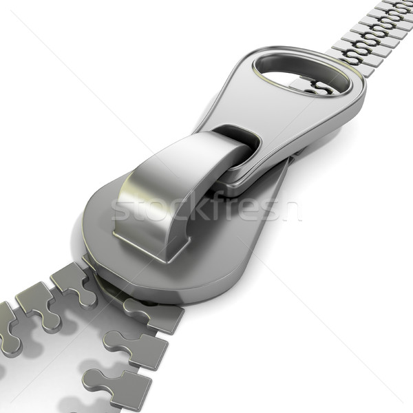 Zipper macro view. 3D Stock photo © djmilic