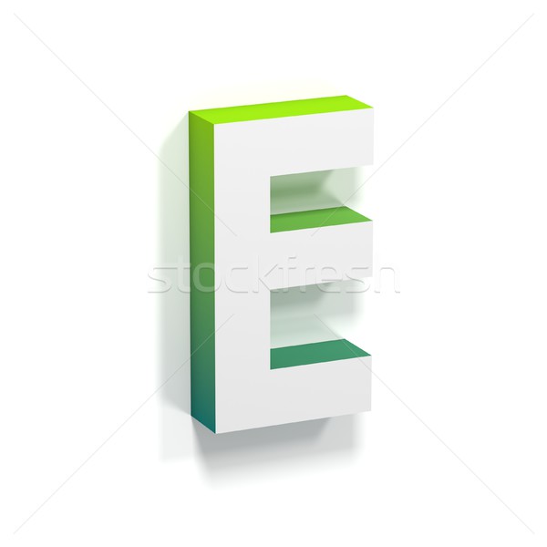 Green gradient and soft shadow letter E Stock photo © djmilic