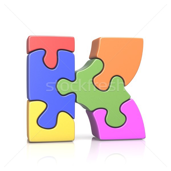 Puzzle jigsaw letter K 3D Stock photo © djmilic
