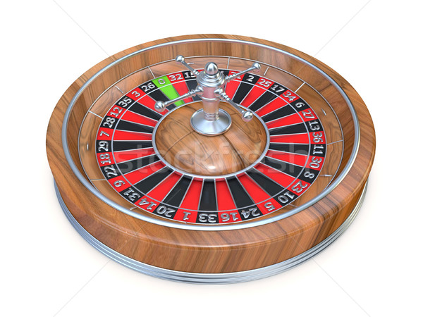 Ruota della roulette vista laterale 3D rendering 3d illustrazione isolato Foto d'archivio © djmilic