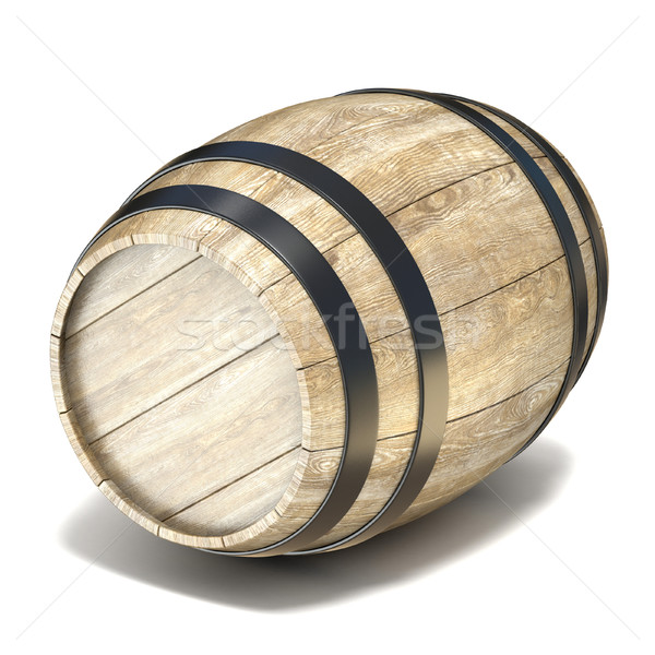 Wooden barrel. 3D Stock photo © djmilic