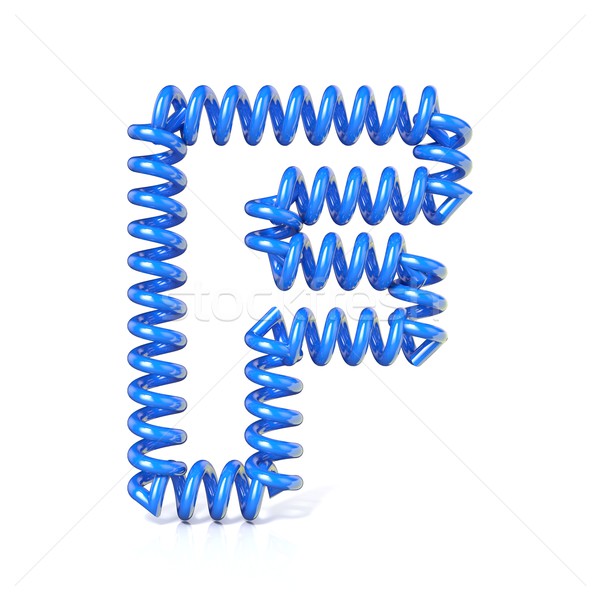 Spring, spiral cable font collection letter - F. 3D Stock photo © djmilic