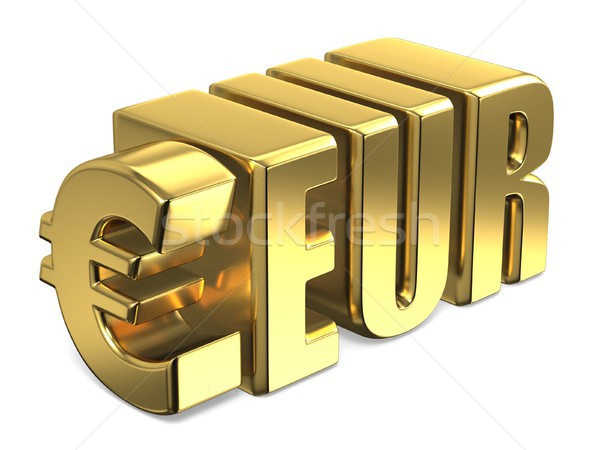 Euro EUR golden currency sign 3D Stock photo © djmilic