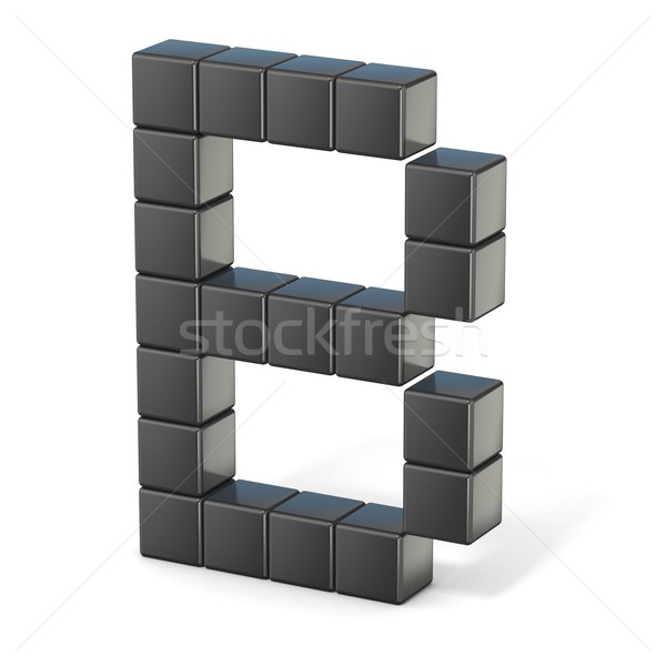 8 bit font. Capital letter B. 3D Stock photo © djmilic