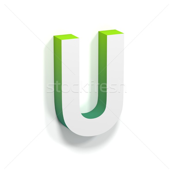 Green gradient and soft shadow letter U Stock photo © djmilic