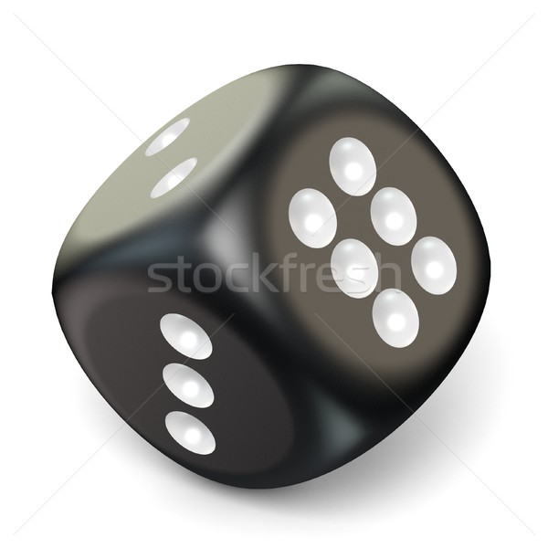 Single black game dice. 3D Stock photo © djmilic