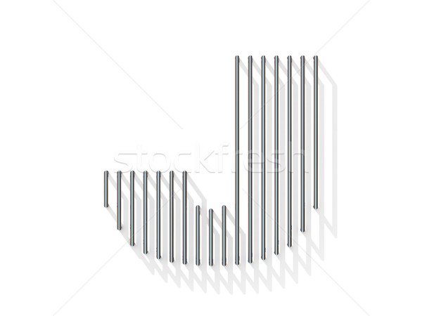 Silver, steel wire font. Letter J Stock photo © djmilic