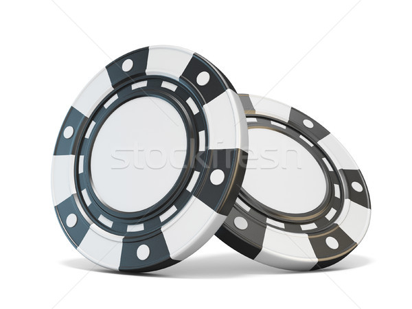 [[stock_photo]]: Deux · noir · jeux · puces · 3D · rendu · 3d