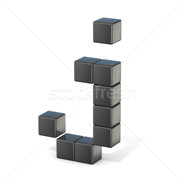 8 bit font. Lowercase letter J. 3D Stock photo © djmilic