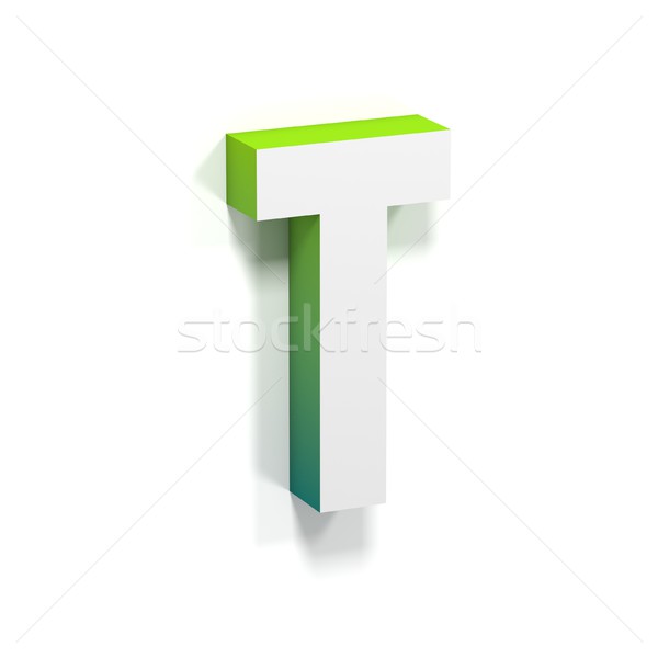 Green gradient and soft shadow letter T Stock photo © djmilic