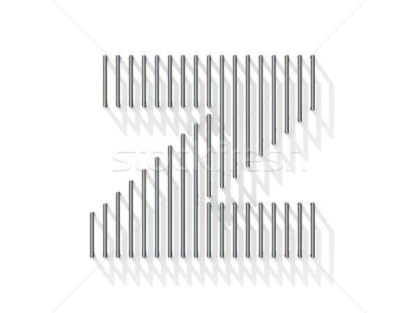 Silver, steel wire font. Letter Z Stock photo © djmilic