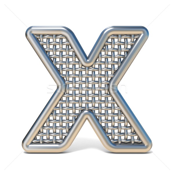 Outlined metal wire mesh font LETTER X 3D Stock photo © djmilic