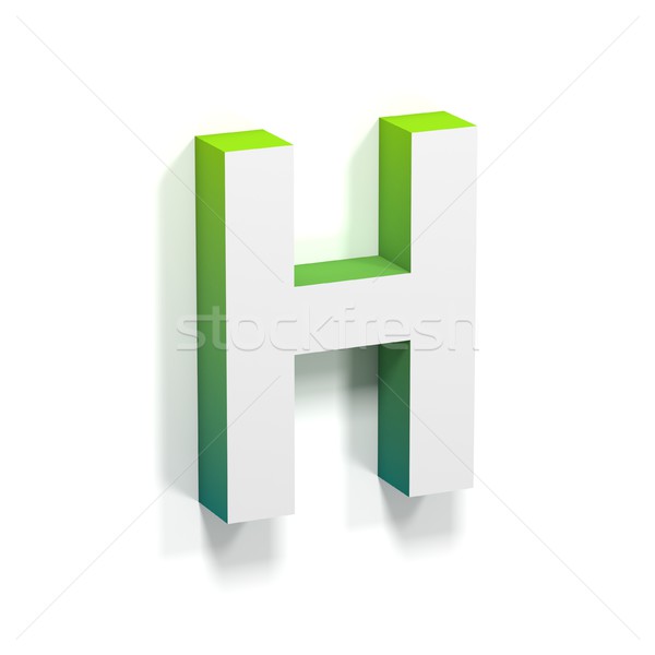Green gradient and soft shadow letter H Stock photo © djmilic